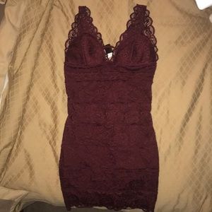 Burgundy Bebe dress